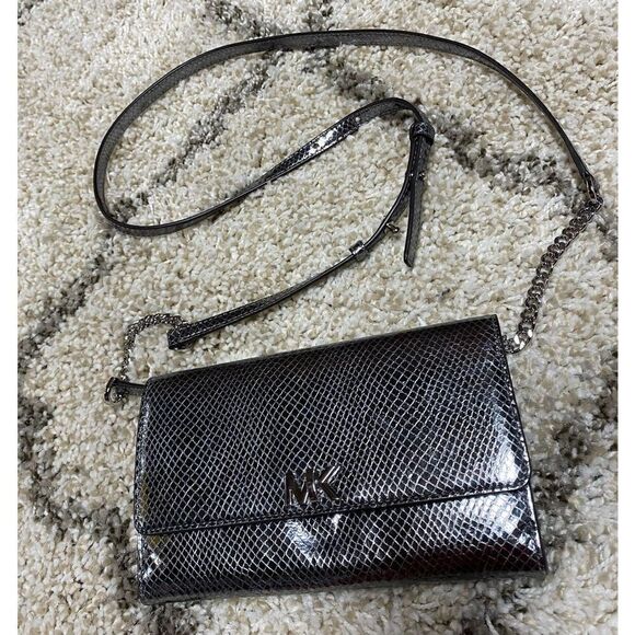 Michael Kors Gunmetal Metallic Crossbody Clutch NWOT - Picture 10 of 10